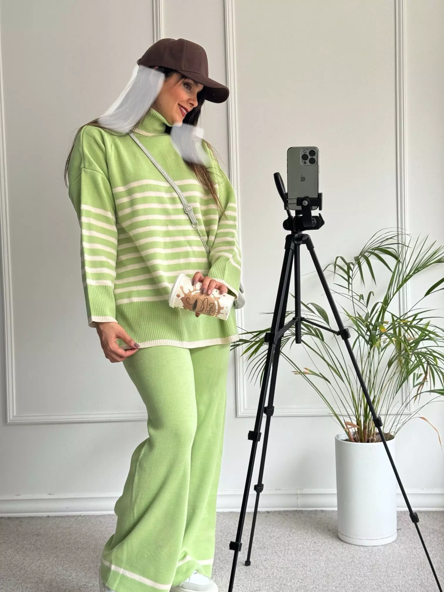 ست مانتو شلوار بافت نیکی